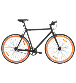 Vélo à pignon fixe noir et orange 700c 51 cm