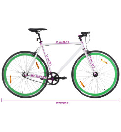 Vélo à pignon fixe blanc et vert 700c 51 cm