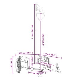 Remorque de vélo gris tissu oxford et fer