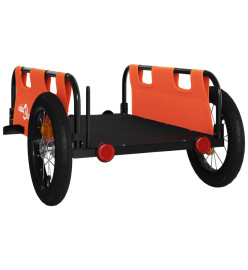 Remorque de vélo orange tissu oxford et fer