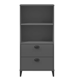 Bibliothèque VIKEN gris anthracite 60x35x123 cm bois massif pin