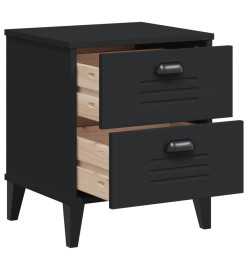 Table de chevet VIKEN noir bois de pin solide