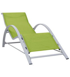 Chaises longues 2 pcs avec table Aluminium Vert