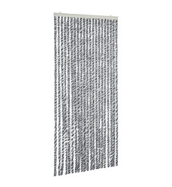 Rideau anti-mouches gris et noir et blanc 90x220 cm chenille