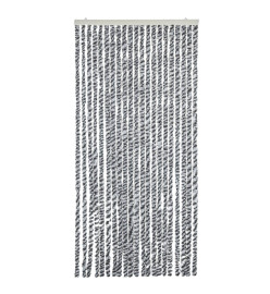 Rideau anti-mouches gris et noir et blanc 90x220 cm chenille