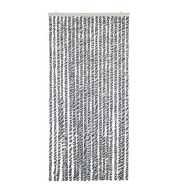 Rideau anti-mouches gris et noir et blanc 100x220 cm chenille