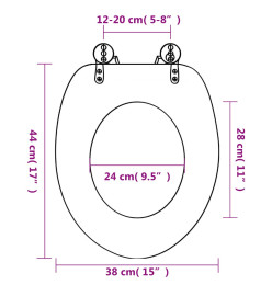 Siège WC MDF Couvercle à fermeture en douceur Étoile de mer