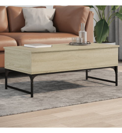 Table basse chêne sonoma 100x50x40cm bois d'ingénierie et métal