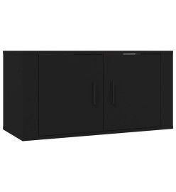 Ensemble de meubles TV 2 pcs noir bois d'ingénierie