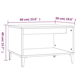 Table basse Chêne fumé 60x50x40 cm Bois d'ingénierie