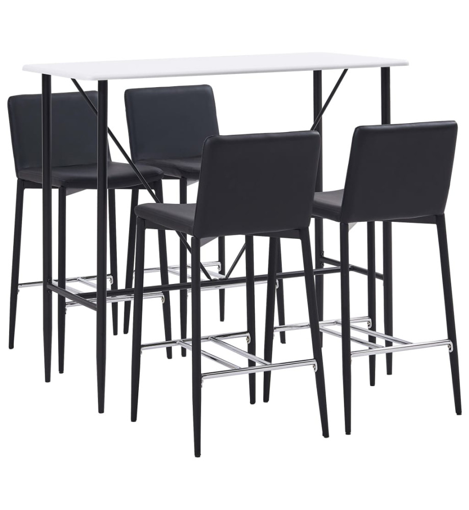 Ensemble de bar 5 pcs Similicuir Noir