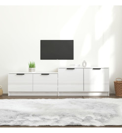 Meuble TV Blanc brillant 158,5x36x45 cm Bois d'ingénierie