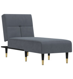 Chaise longue gris foncé velours