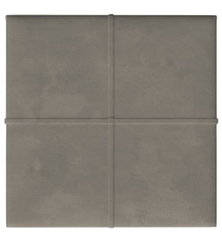 Panneaux muraux 12 pcs Gris clair 30x30 cm Velours 1,08 m²