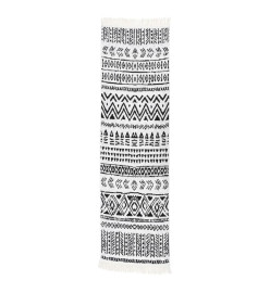 Tapis Noir et blanc 80x300 cm Coton