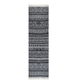 Tapis Noir et blanc 80x300 cm Coton