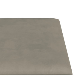 Panneaux muraux 12 pcs Gris clair 30x15 cm Velours 0,54 m²