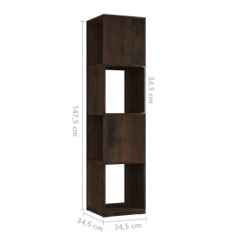 Armoire rotative Chêne fumé 34,5x34,5x147,5 cm Aggloméré