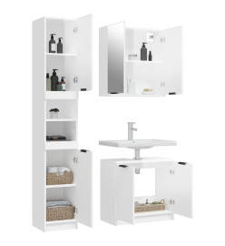 Ensemble d'armoires de salle de bain 3 pcs blanc brillant