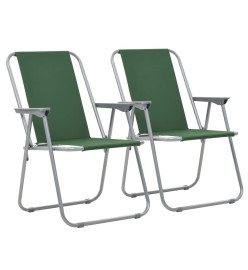 Chaise pliante de camping 2 pcs 52 x 59 x 80 cm Vert