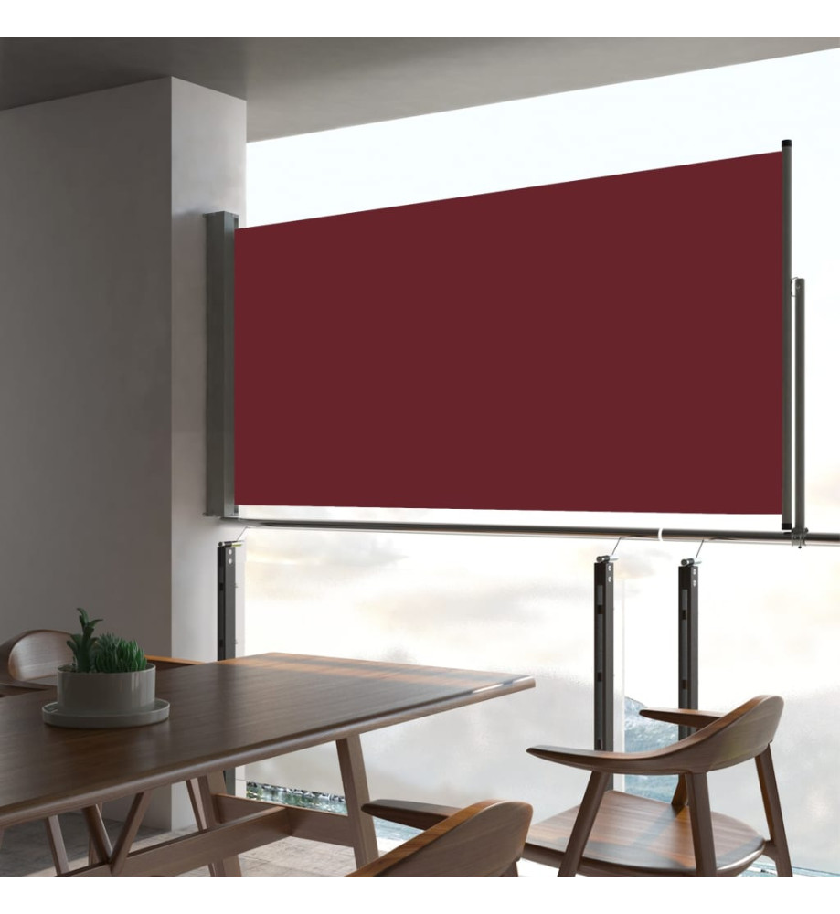 Auvent latéral rétractable de patio 80x300 cm Rouge