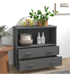 Buffet HAMAR Gris foncé 85x35x80 cm Bois massif de pin