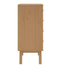 Table de chevet OLDEN blanc et marron bois de pin solide