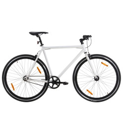 Vélo à pignon fixe blanc et noir 700c 55 cm