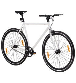 Vélo à pignon fixe blanc et noir 700c 55 cm