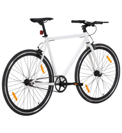 Vélo à pignon fixe blanc et noir 700c 55 cm