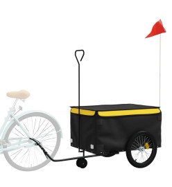 Remorque de vélo noir et jaune 45 kg fer