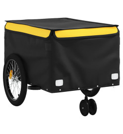 Remorque de vélo noir et jaune 45 kg fer