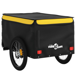 Remorque de vélo noir et jaune 45 kg fer