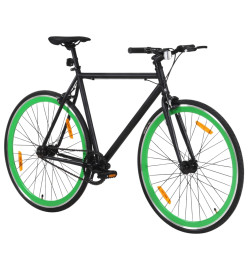 Vélo à pignon fixe noir et vert 700c 51 cm