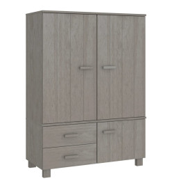 Garde-robe HAMAR Gris clair 99x45x137 cm Bois massif de pin