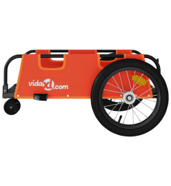 Remorque de vélo orange tissu oxford et fer