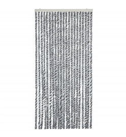 Rideau anti-mouches gris et noir et blanc 56x185 cm chenille