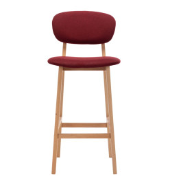 Tabourets de bar lot de 2 rouge bordeaux tissu