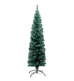 Sapin de Noël artificiel mince avec support vert 150 cm PVC