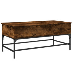 Table basse chêne fumé 100x50x45 cm bois d'ingénierie et métal