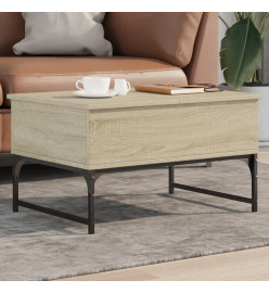 Table basse chêne sonoma 70x50x40 cm bois d'ingénierie et métal