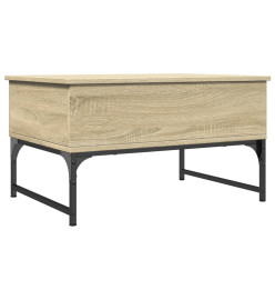Table basse chêne sonoma 70x50x40 cm bois d'ingénierie et métal