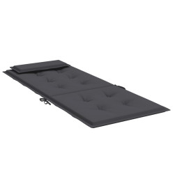 Coussins de chaise à dossier haut lot de 2 anthracite