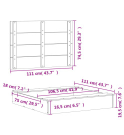 Bac à sable avec couvercle 111x111x19,5 cm bois massif de pin