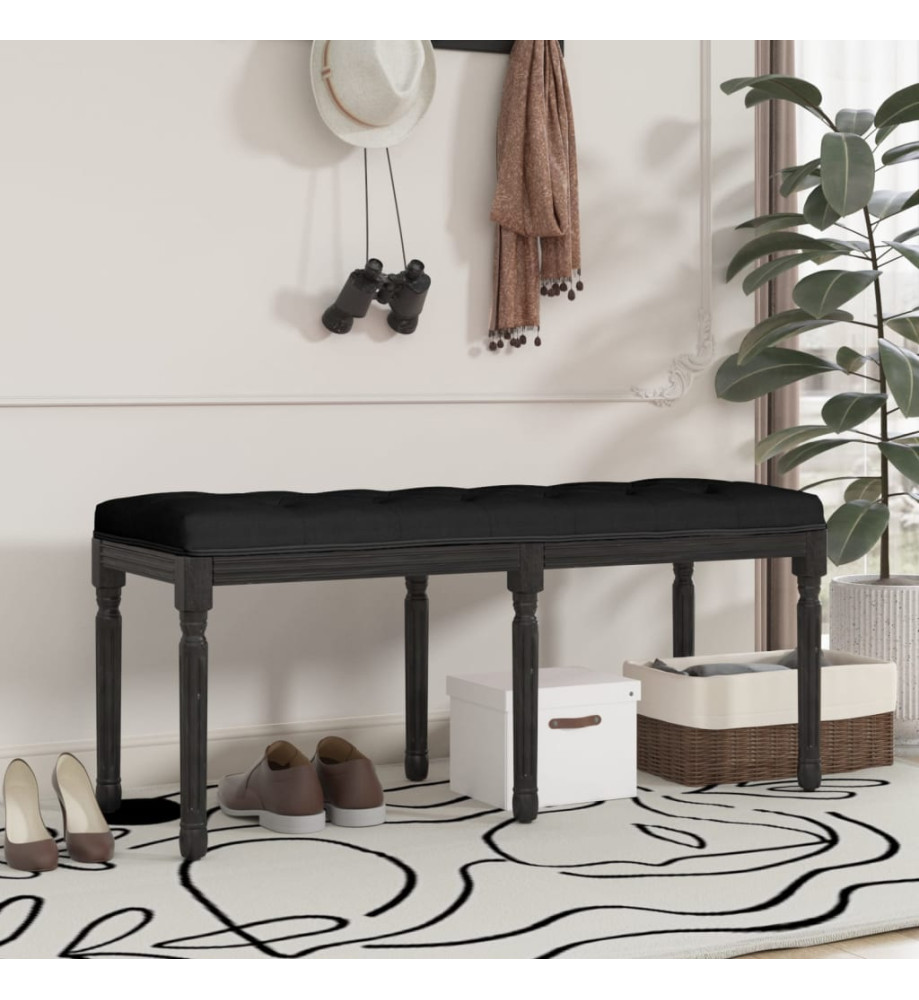 Banc Noir 110x40x49 cm Velours