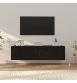 Ensemble de meubles TV 3 pcs Noir Bois d'ingénierie