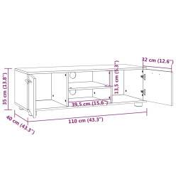 Meuble TV Chêne sonoma 110x40x35 cm Bois d'ingénierie