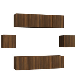 Ensemble de meubles TV 6 pcs Chêne marron Bois d'ingénierie