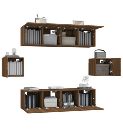 Ensemble de meubles TV 6 pcs Chêne marron Bois d'ingénierie