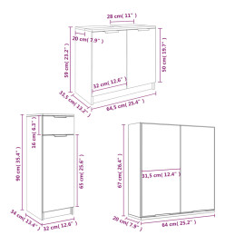 Ensemble d'armoires de salle de bain 4 pcs chêne fumé